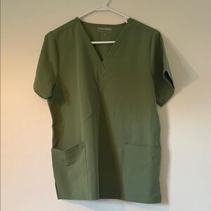 Mandala Green Scrub Top